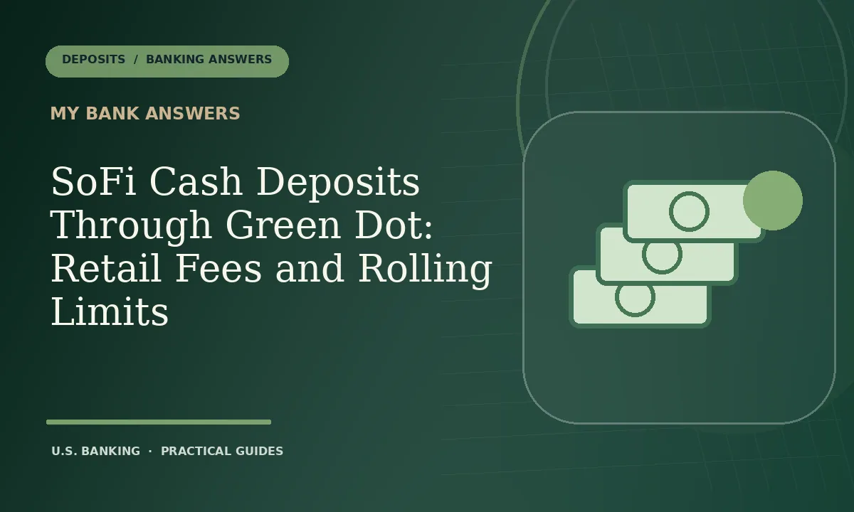Illustration for SoFi Cash Deposits Through Green Dot: Retail Fees and Rolling Limits