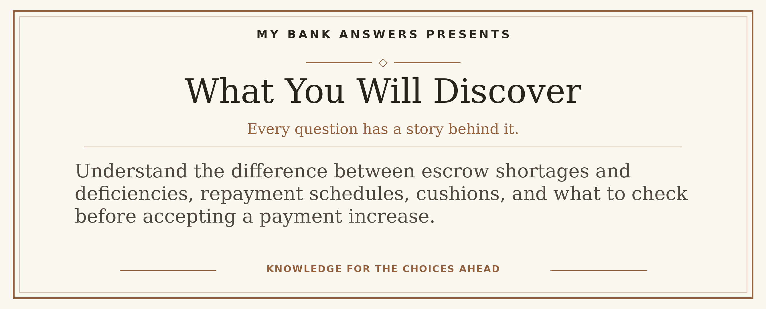 Editorial introduction: Understand the difference between escrow shortages and deficiencies, repayment schedules, cushions, and what to check before accepting a payme