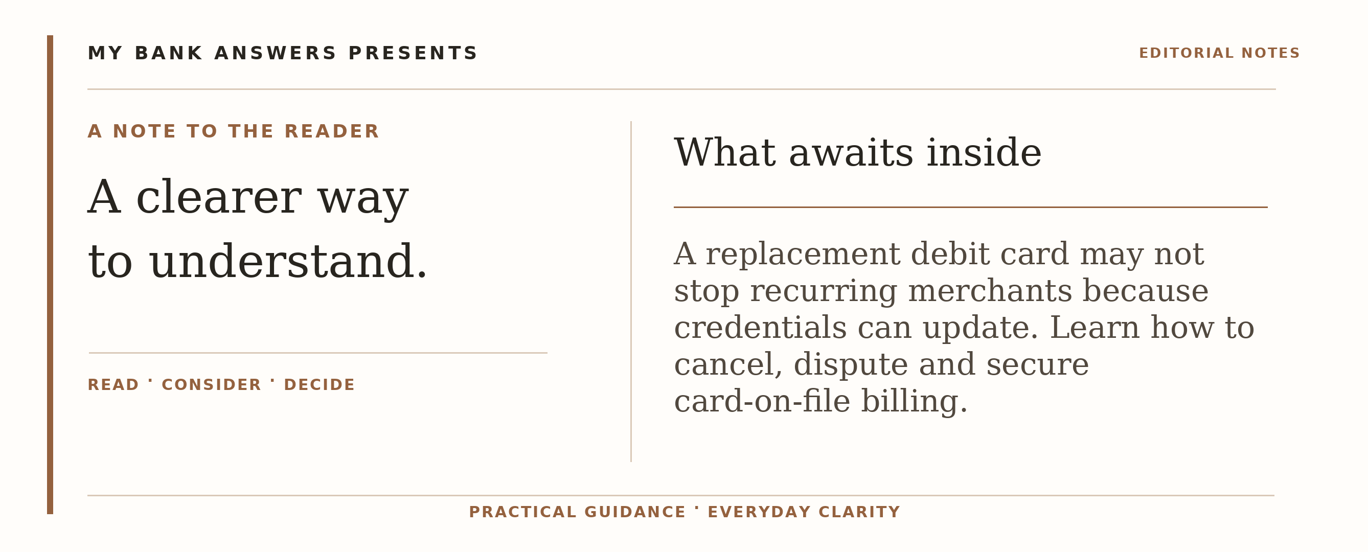 Editorial introduction: A replacement debit card may not stop recurring merchants because credentials can update. Learn how to cancel, dispute and secure card-on-file