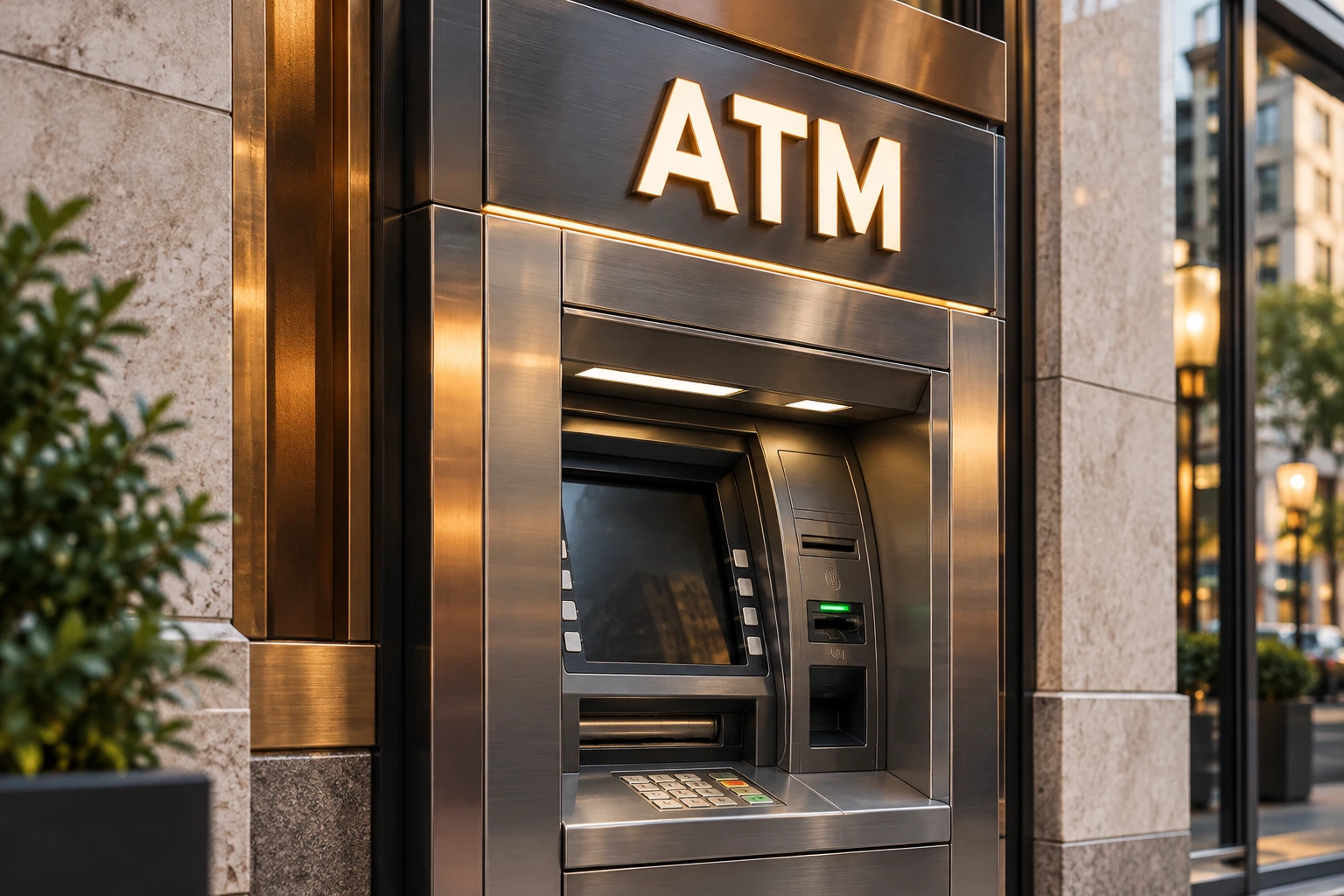 Modern ATM kiosk