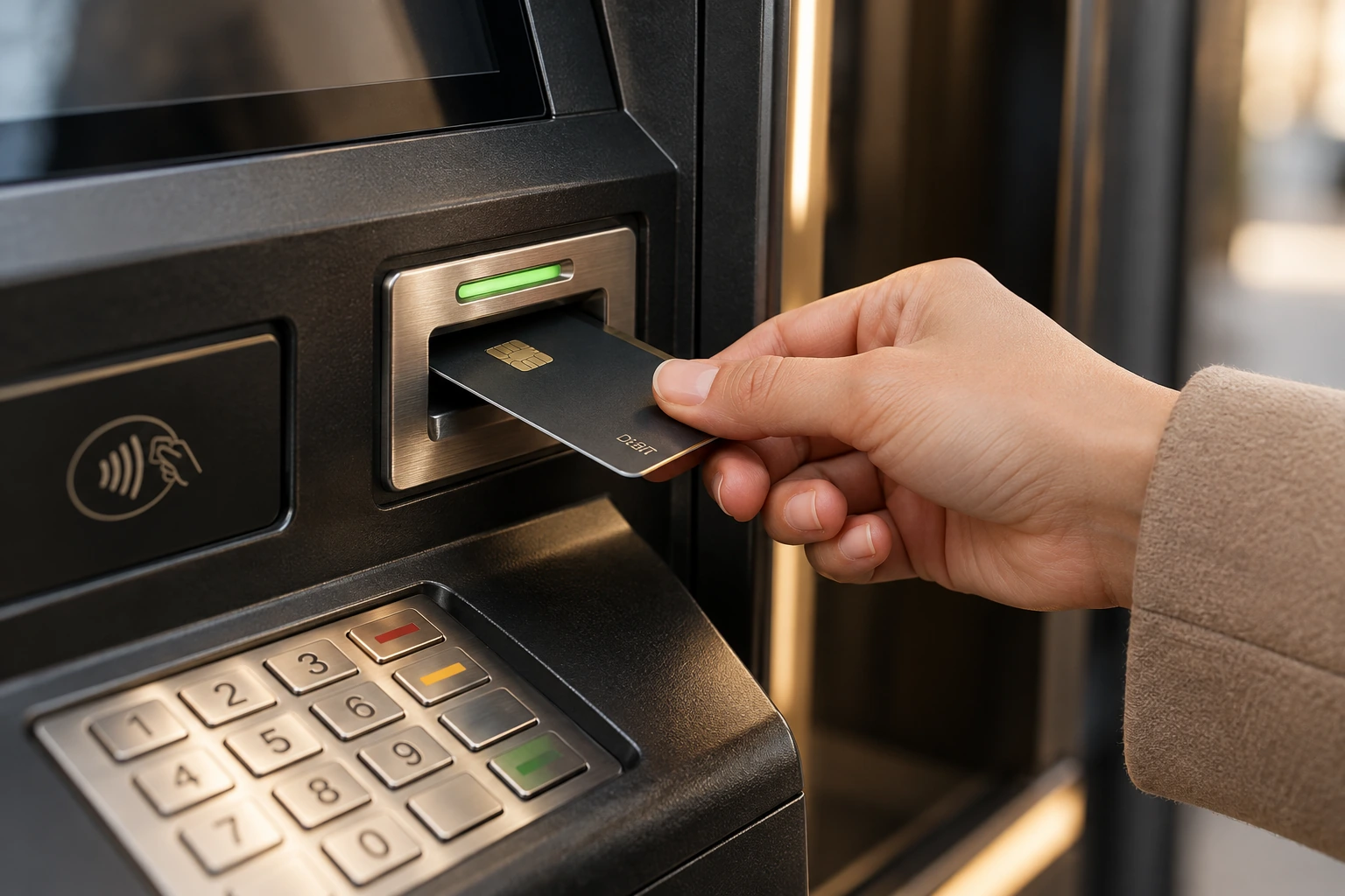 Using a debit card at an ATM