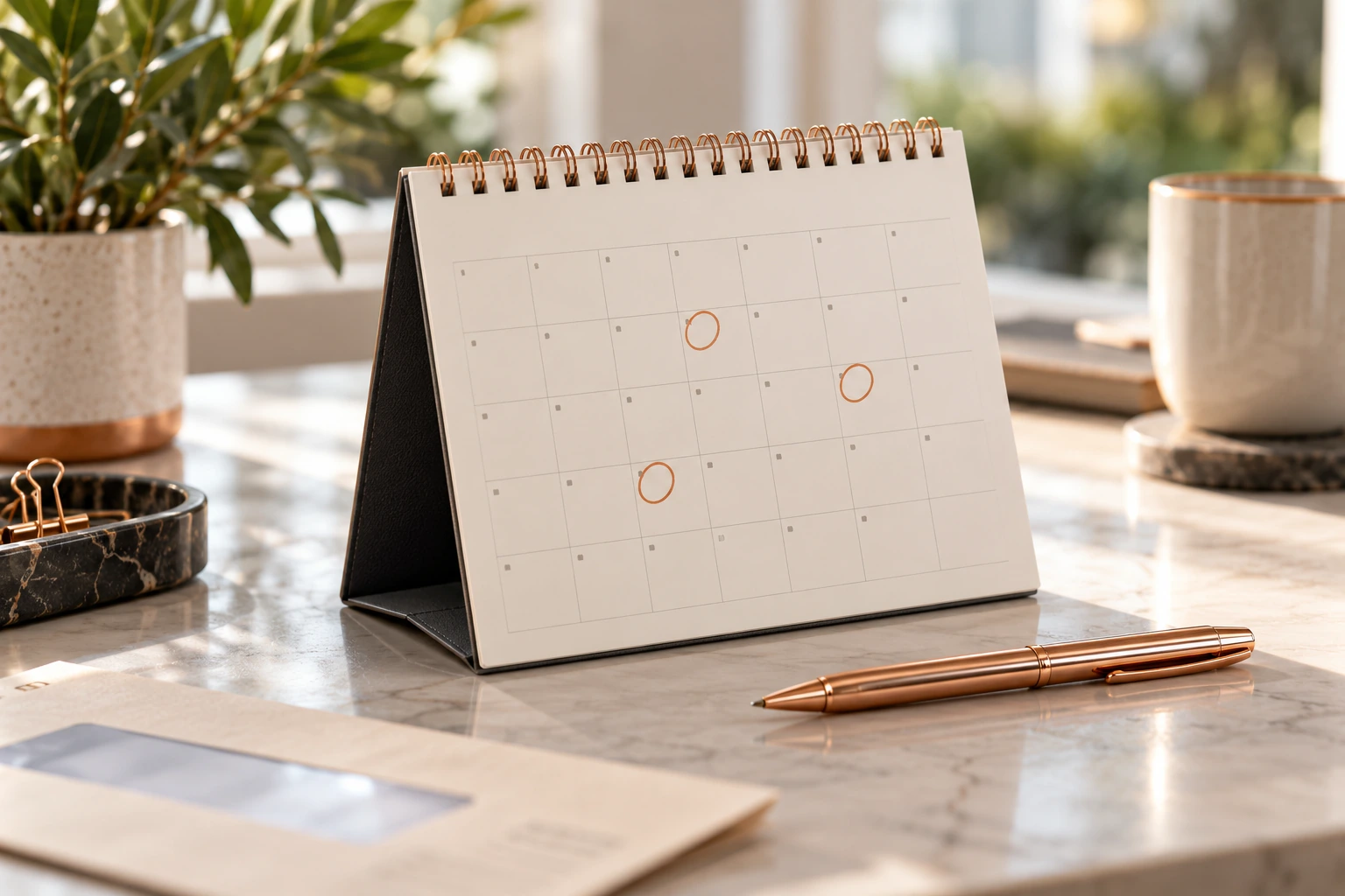 A calendar for planning deposit dates