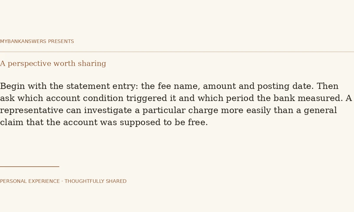 A concrete way to ask about an unexpected service fee
